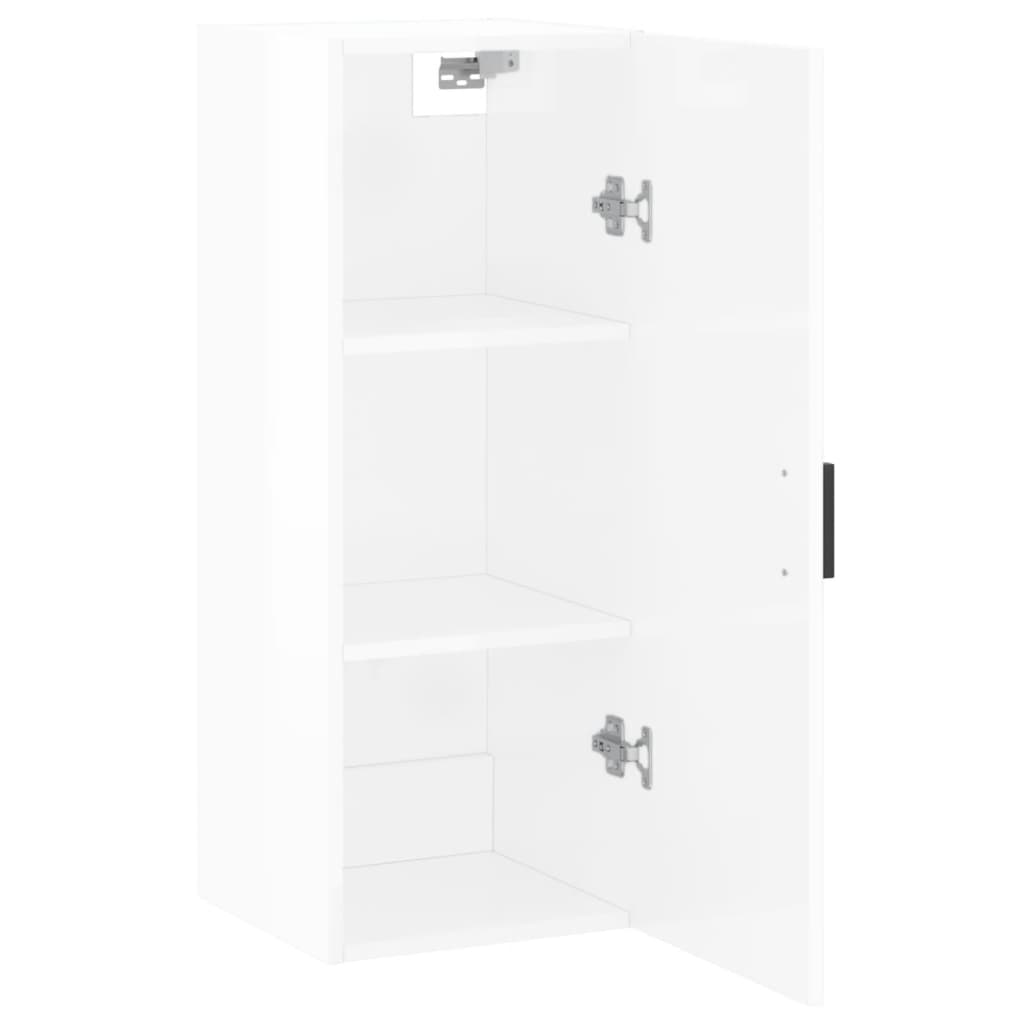 vidaXL Armario de pared blanco brillante 34,5x34x90 cm