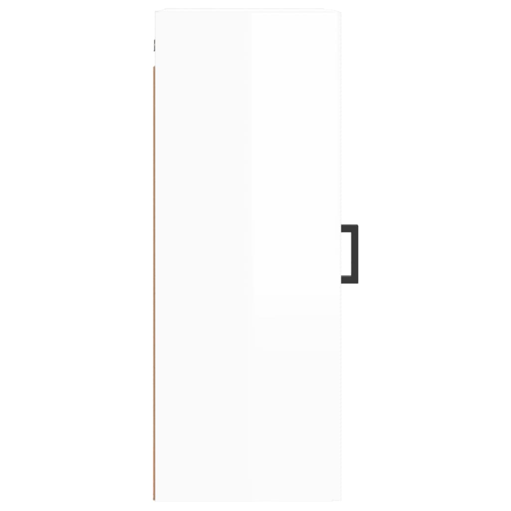 vidaXL Armario de pared blanco brillante 34,5x34x90 cm