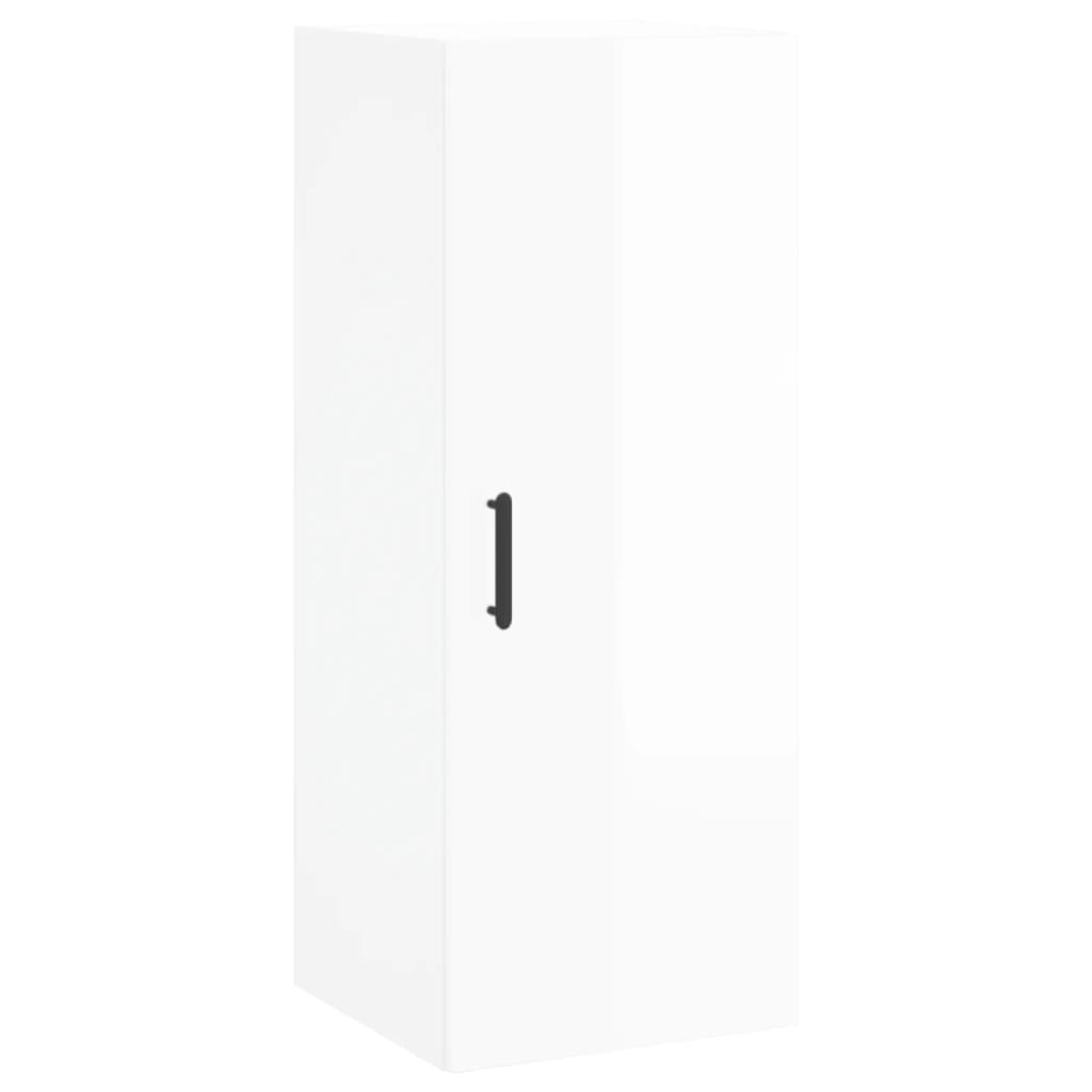 vidaXL Armario de pared blanco brillante 34,5x34x90 cm