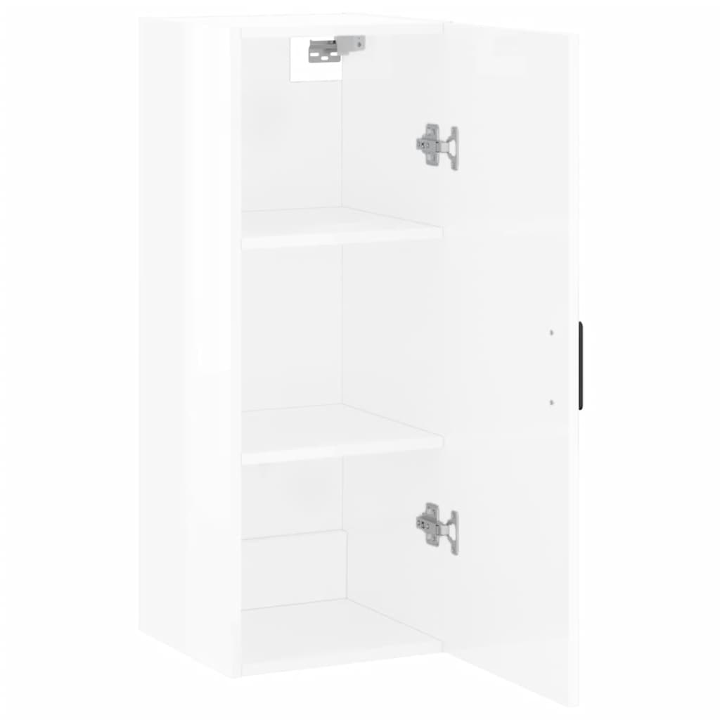 vidaXL Armario de pared blanco brillante 34,5x34x90 cm