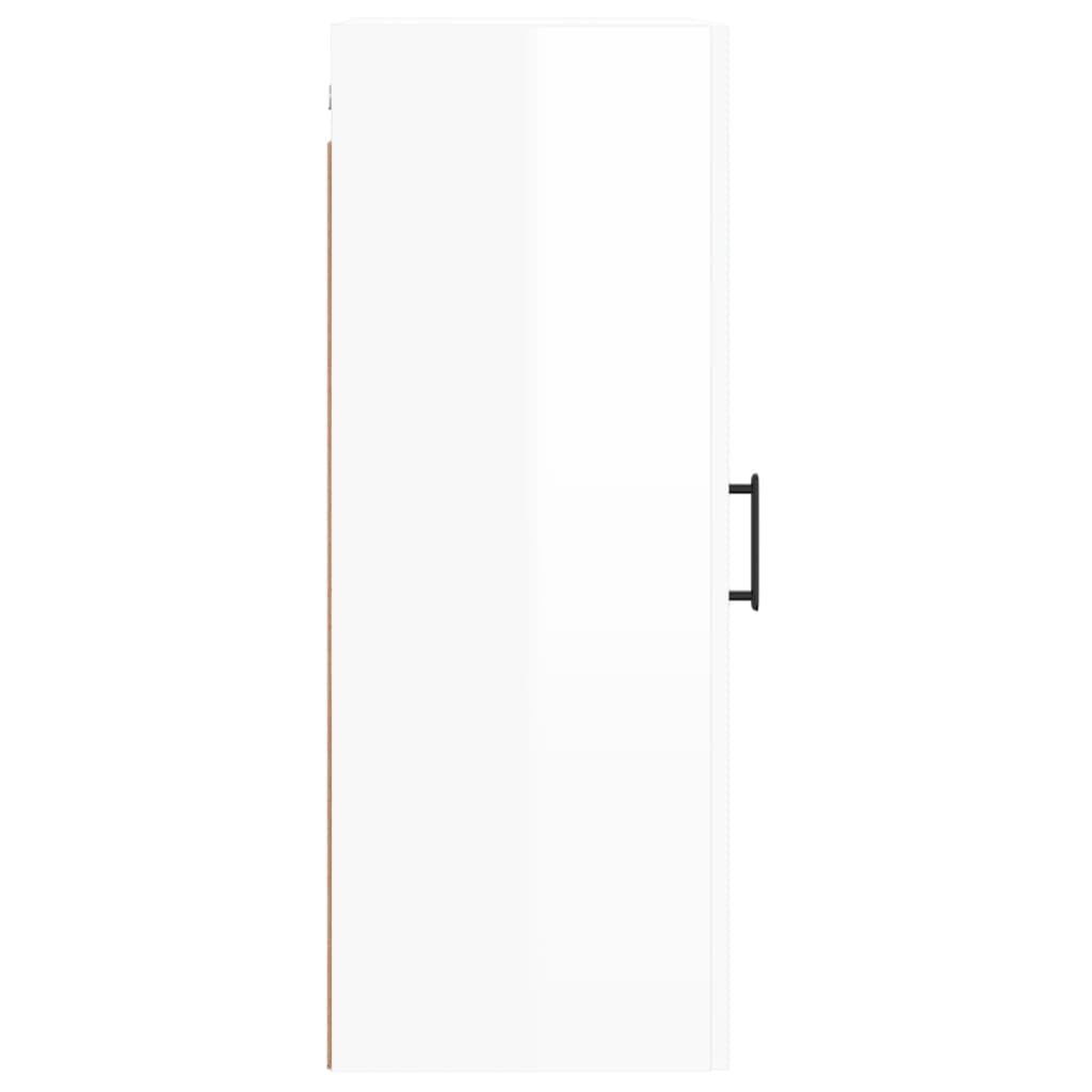 vidaXL Armario de pared blanco brillante 34,5x34x90 cm