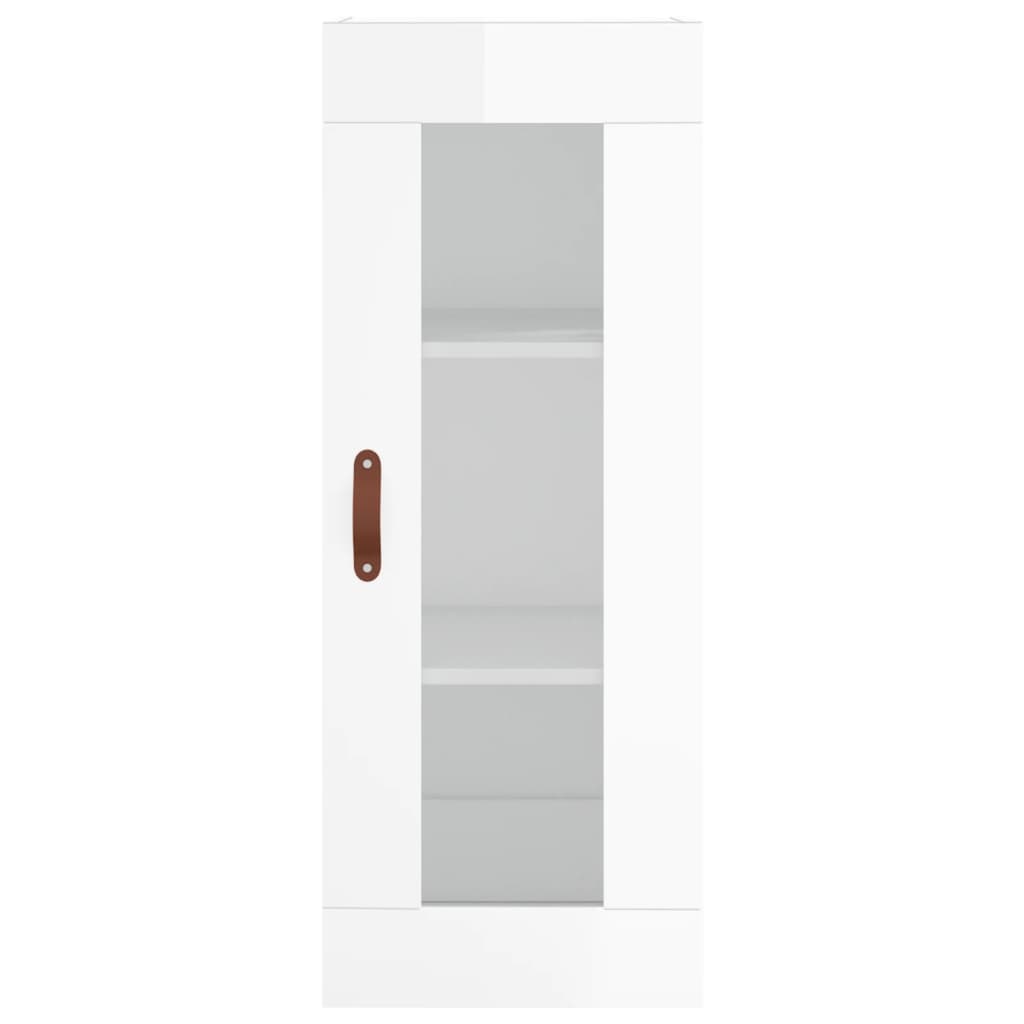 vidaXL Armario de pared blanco brillante 34,5x34x90 cm