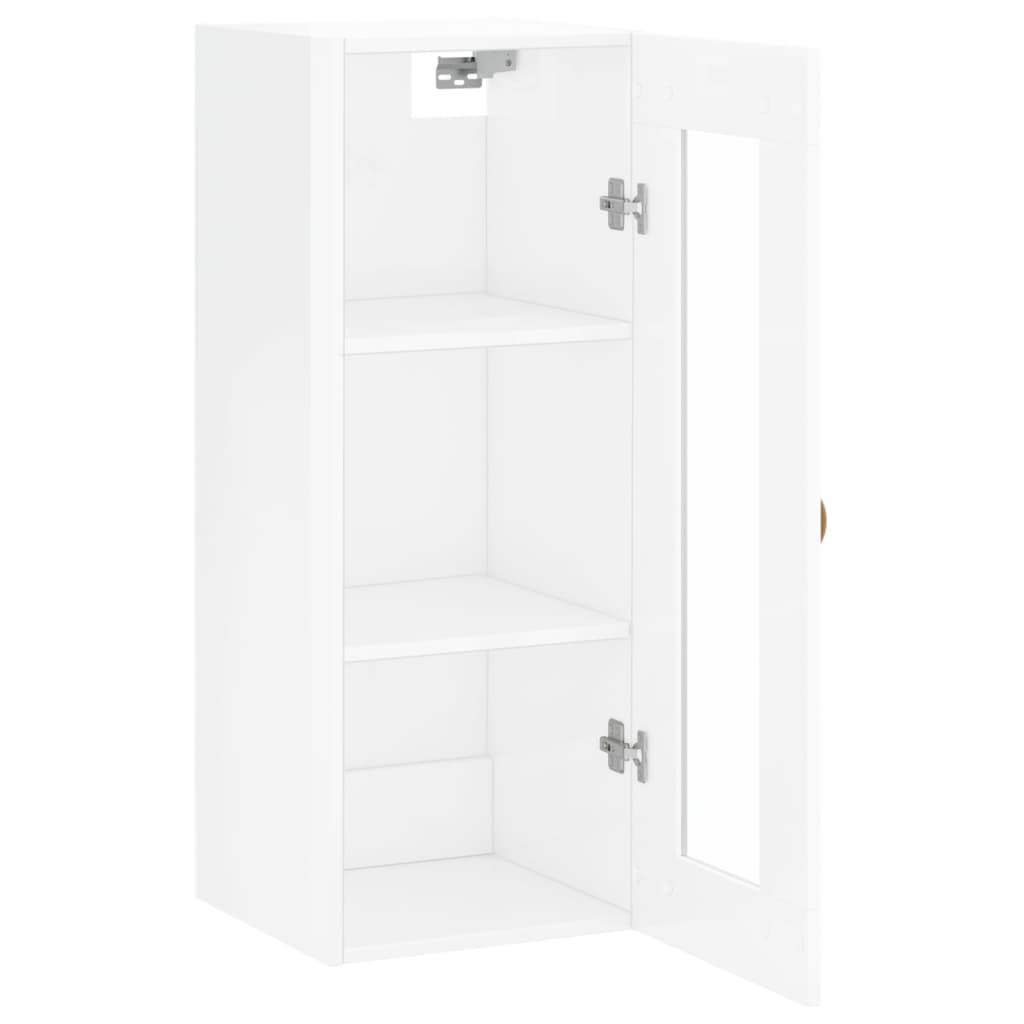 vidaXL Armario de pared blanco brillante 34,5x34x90 cm