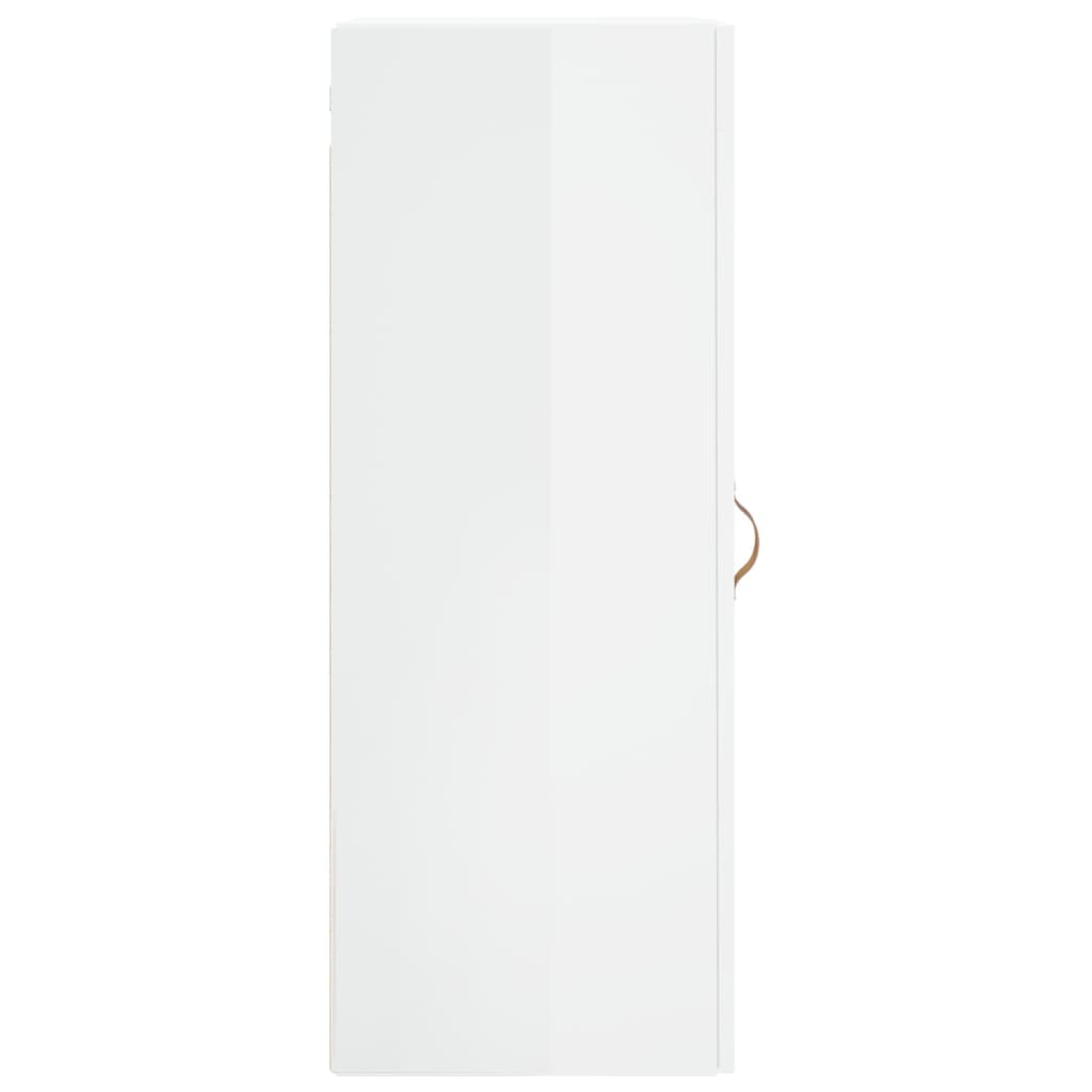 vidaXL Armario de pared blanco brillante 34,5x34x90 cm