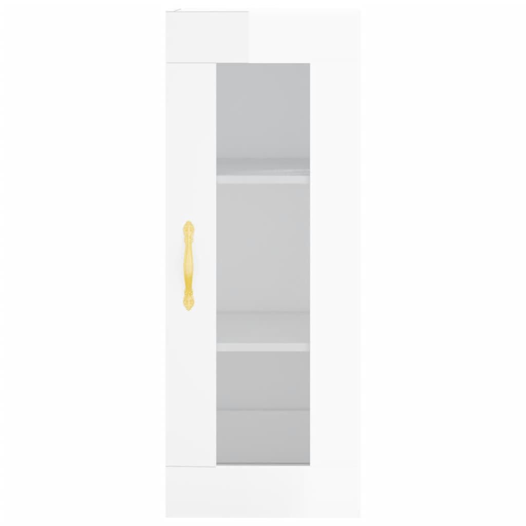 vidaXL Armario de pared blanco brillante 34,5x34x90 cm