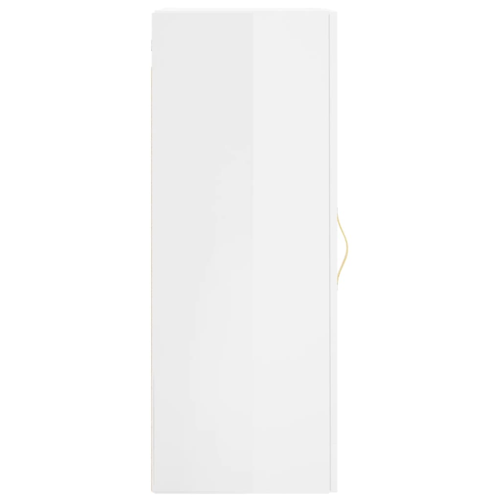 vidaXL Armario de pared blanco brillante 34,5x34x90 cm