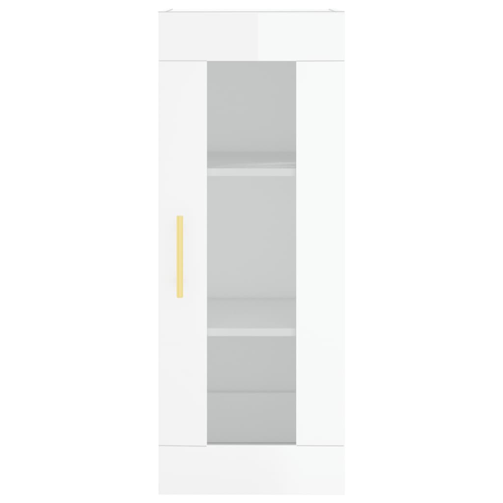 vidaXL Armario de pared blanco brillante 34,5x34x90 cm