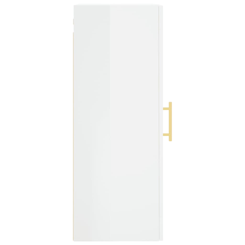 vidaXL Armario de pared blanco brillante 34,5x34x90 cm