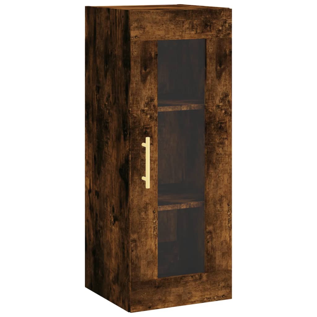 vidaXL Armario de pared roble ahumado 34,5x34x90 cm