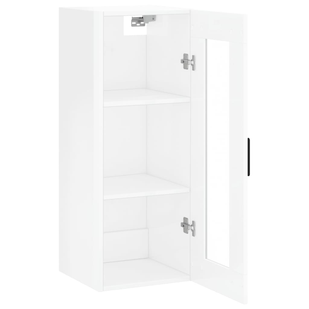 vidaXL Armario de pared blanco brillante 34,5x34x90 cm