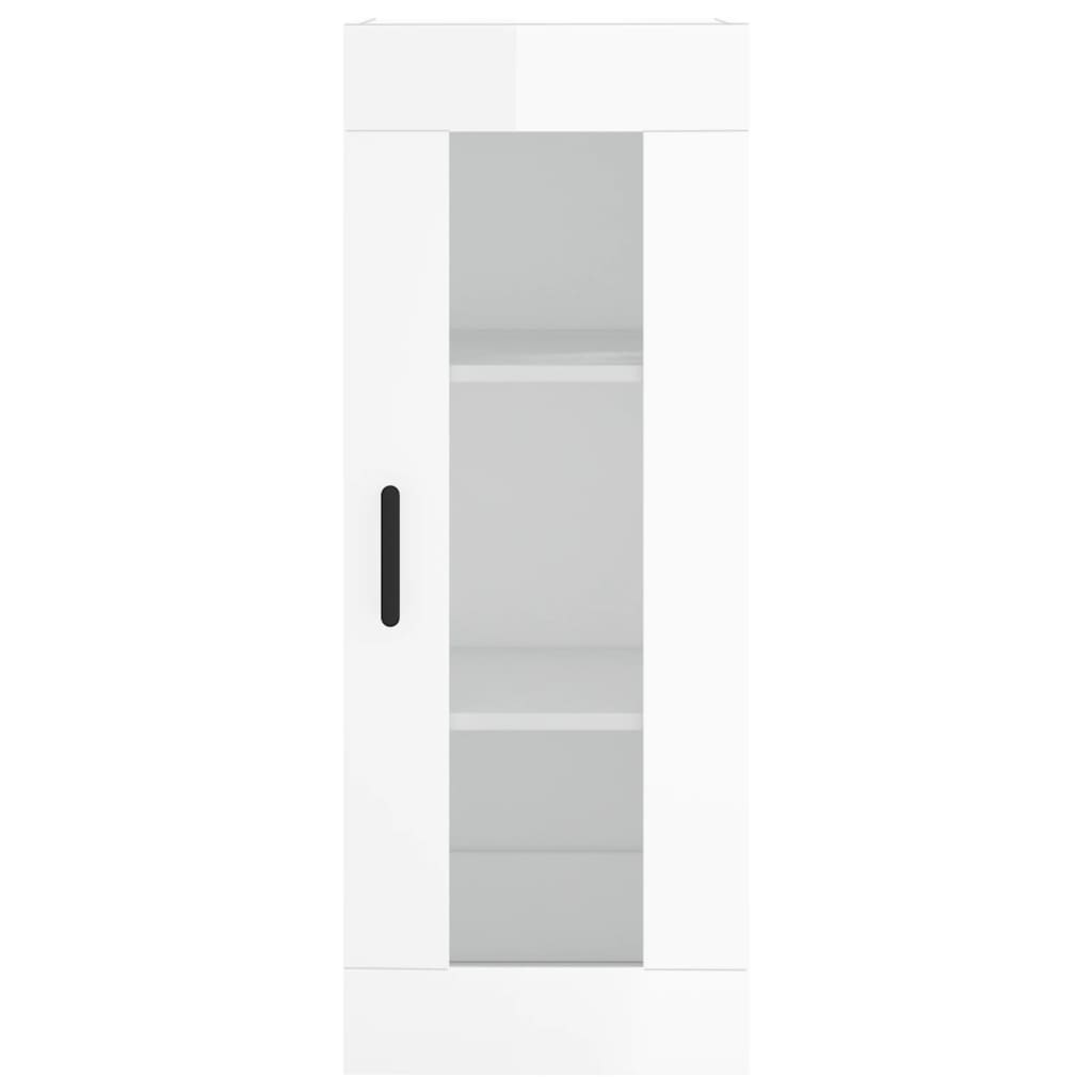 vidaXL Armario de pared blanco brillante 34,5x34x90 cm