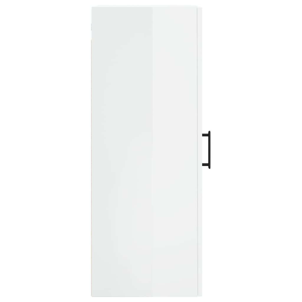 vidaXL Armario de pared blanco brillante 34,5x34x90 cm