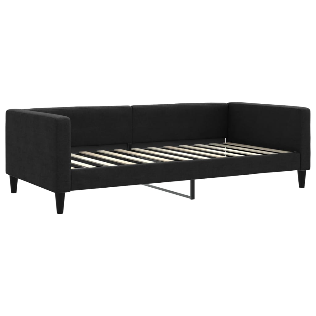 vidaXL Sofá cama con colchón tela negro 100x200 cm