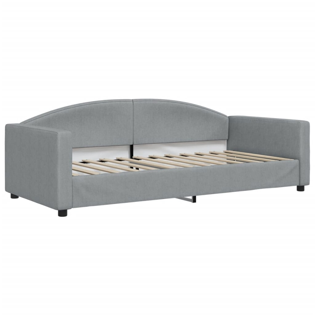 vidaXL Sofá cama con colchón tela gris claro 90x200 cm