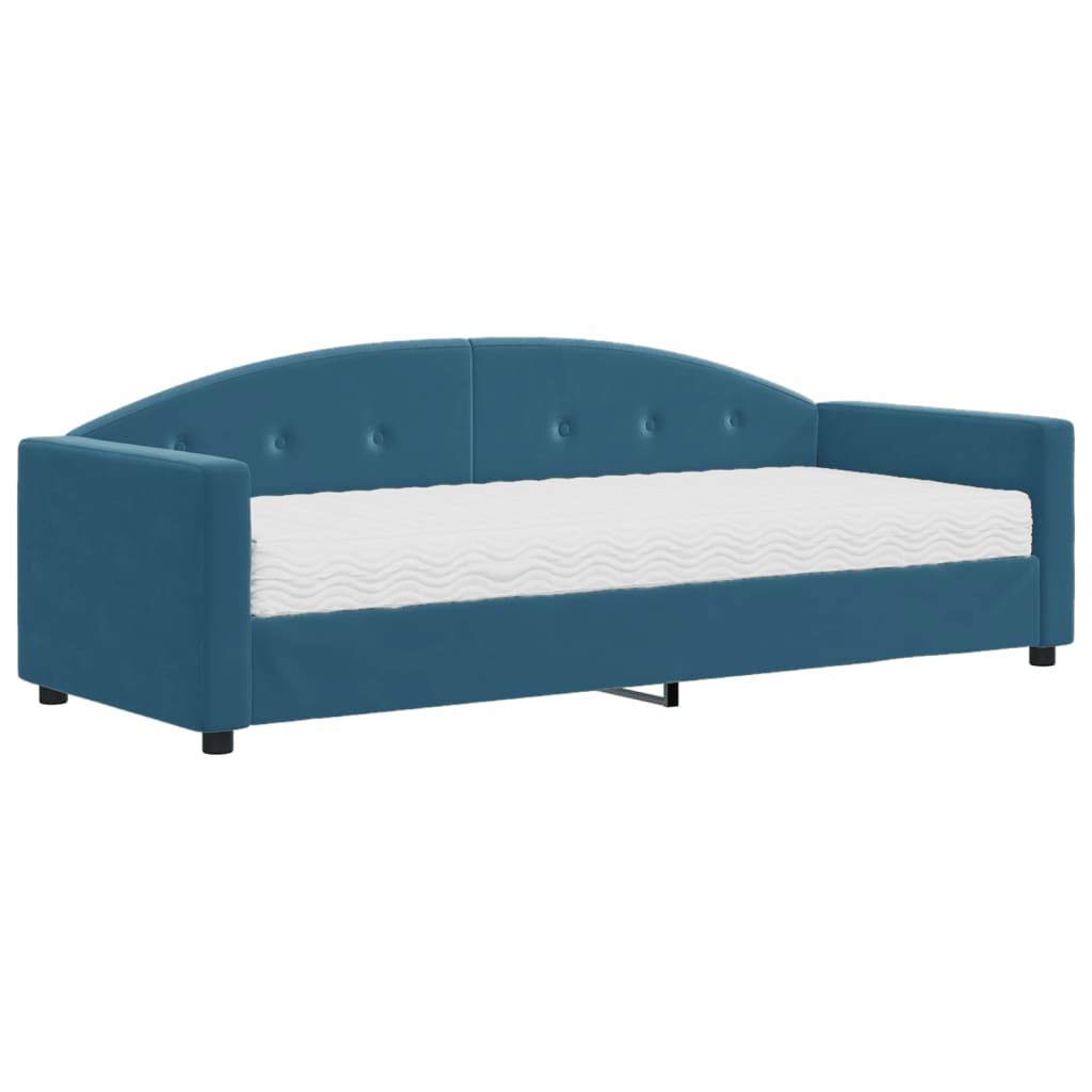 vidaXL Sofá cama con colchón terciopelo azul 80x200 cm