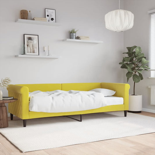 vidaXL Sofá cama con colchón terciopelo amarillo 80x200 cm