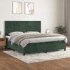 vidaXL Cama box spring con colchón terciopelo verde oscuro 200x200 cm