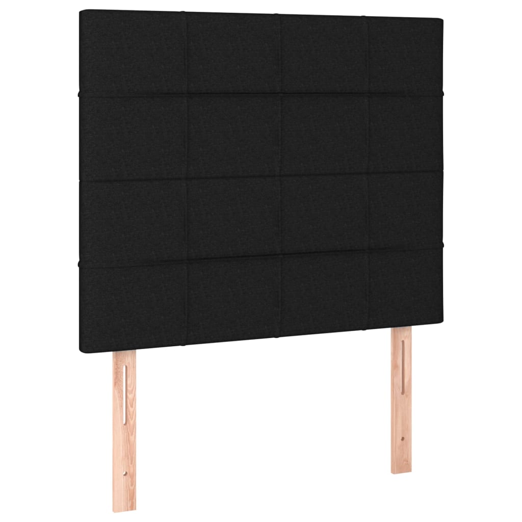 vidaXL Cama box spring con colchón tela negro 120x200 cm