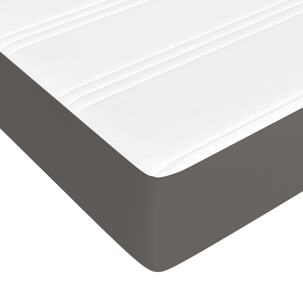 vidaXL Cama box spring con colchón cuero sintético gris 200x200 cm