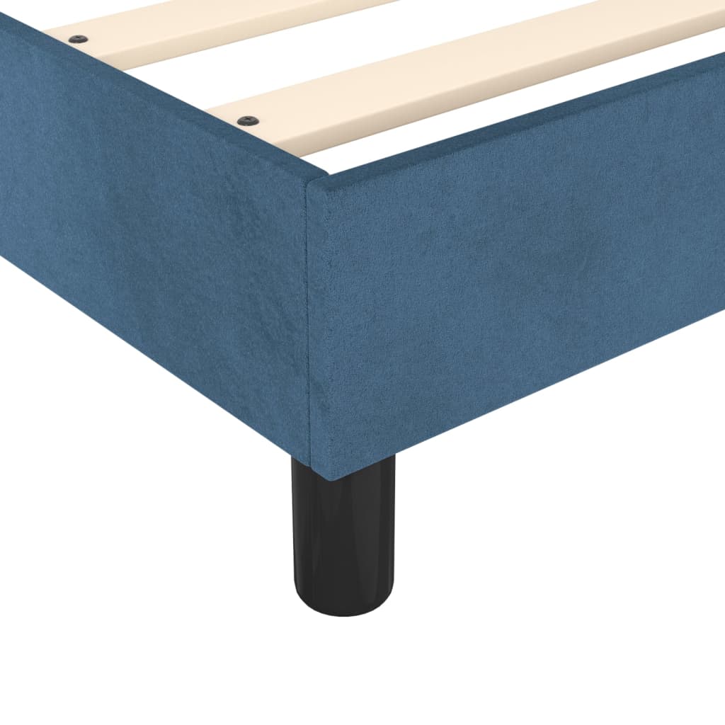 vidaXL Cama box spring con colchón terciopelo azul oscuro 140x190 cm