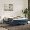 vidaXL Cama box spring con colchón terciopelo azul oscuro 140x190 cm