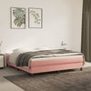 vidaXL Cama box spring con colchón terciopelo rosa 160x200 cm
