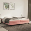 vidaXL Cama box spring con colchón terciopelo rosa 200x200 cm
