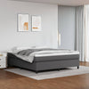 vidaXL Cama box spring con colchón cuero sintético gris 160x200 cm