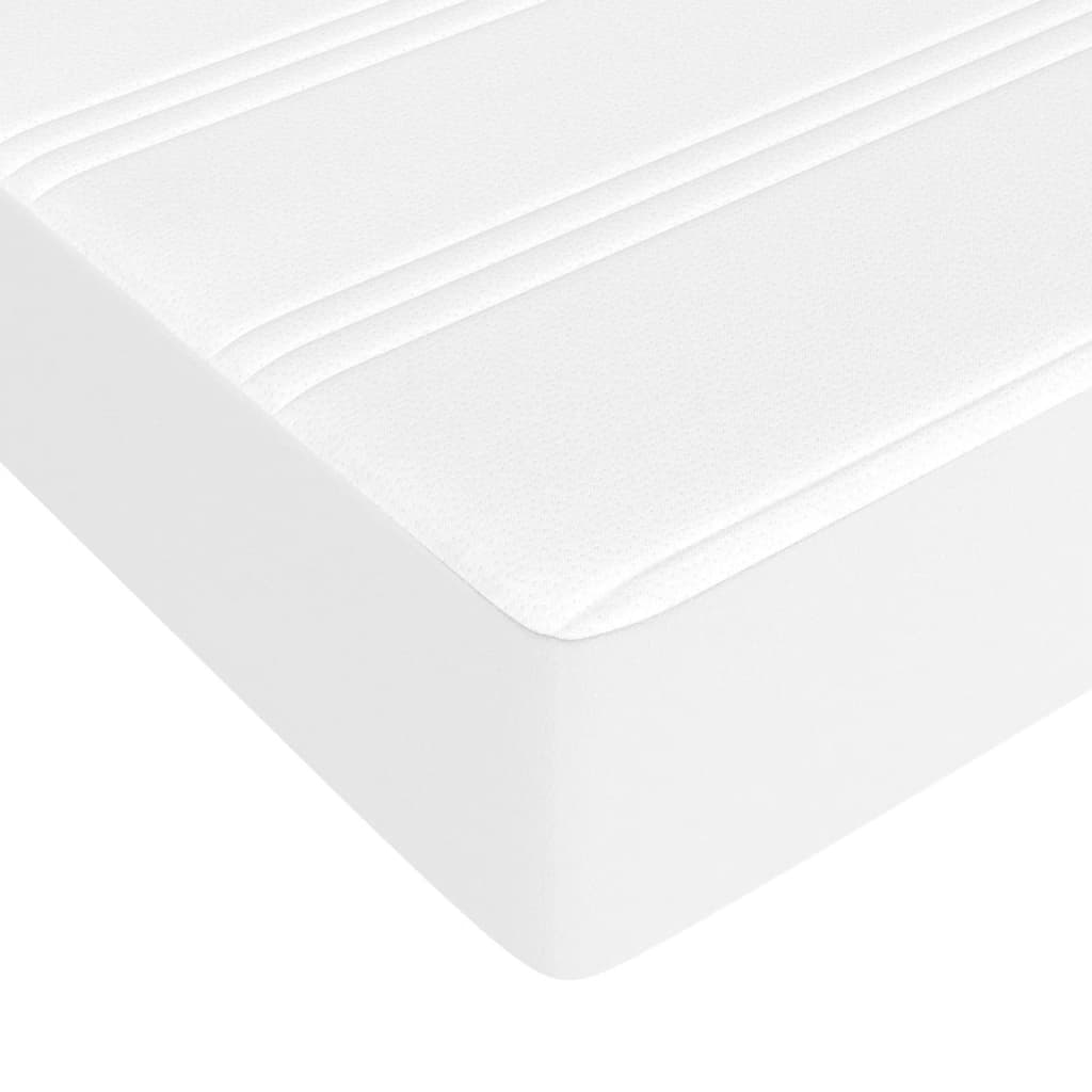 vidaXL Cama box spring con colchón cuero sintético blanco 180x200 cm