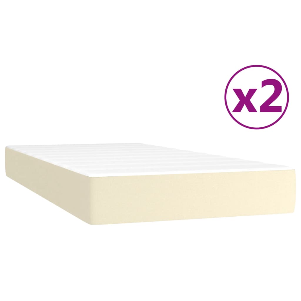 vidaXL Cama box spring con colchón cuero sintético crema 200x200 cm