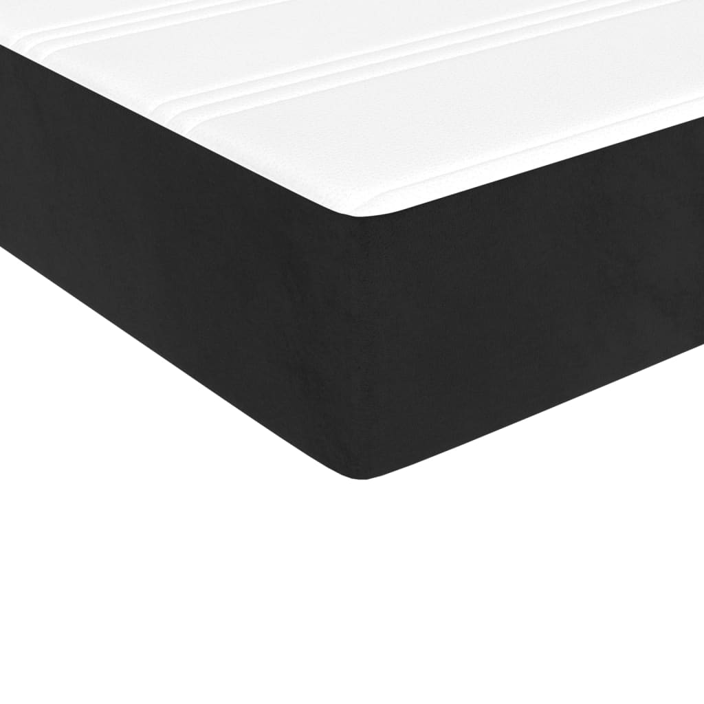 vidaXL Cama box spring con colchón terciopelo negro 140x200 cm