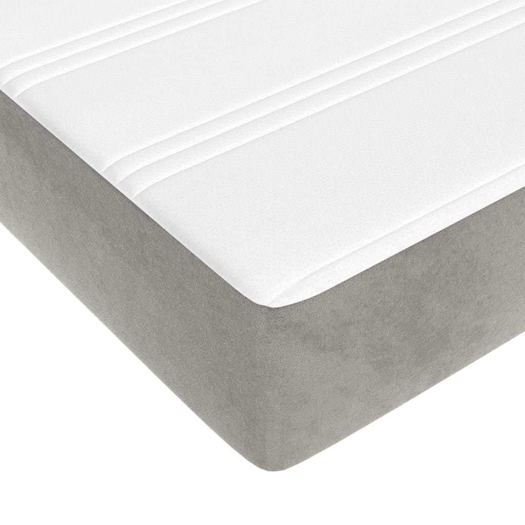vidaXL Cama box spring con colchón terciopelo gris claro 160x200 cm