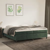 vidaXL Cama box spring con colchón terciopelo verde oscuro 200x200 cm