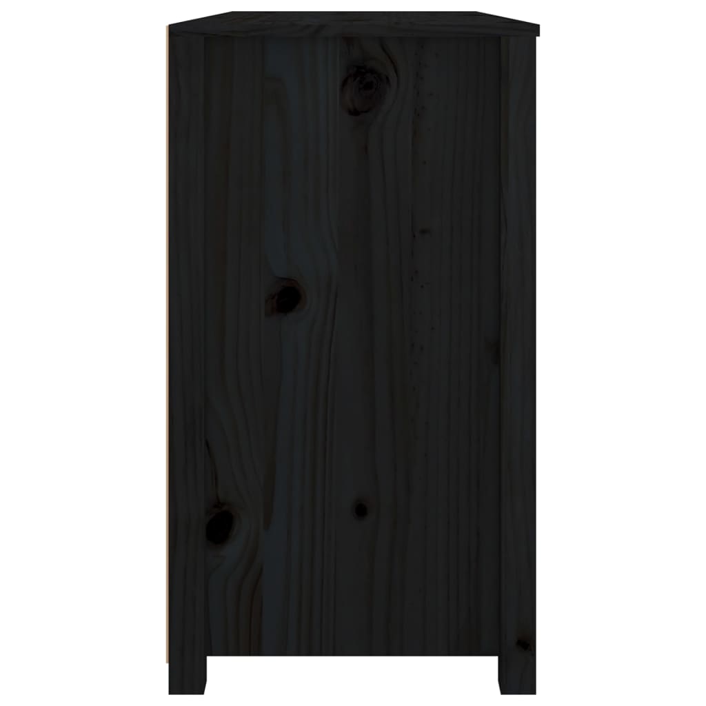 vidaXL Armario auxiliar madera maciza de pino negro 100x40x72 cm