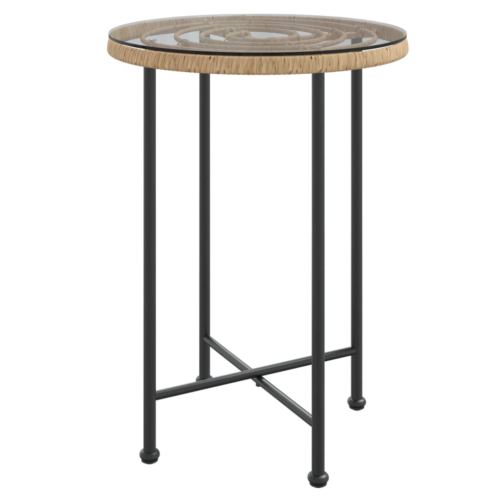 vidaXL Mesa de comedor de vidrio templado y acero 55 cm