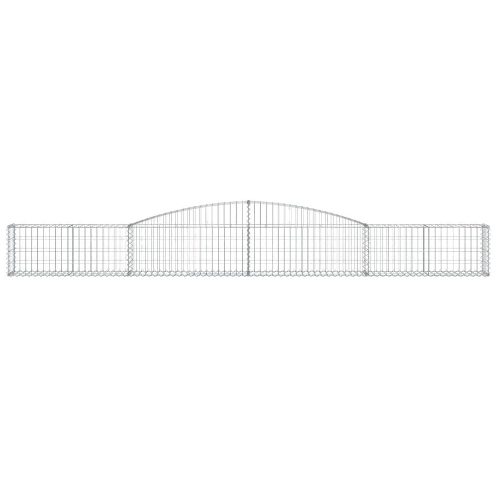 vidaXL Cestas de gaviones 10 uds forma de arco hierro 400x30x40/60 cm
