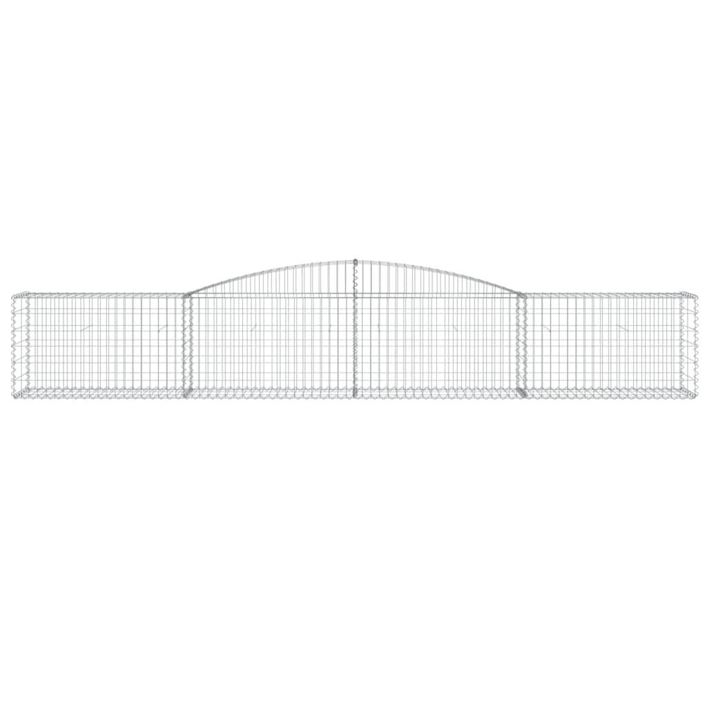 vidaXL Cestas de gaviones 9 uds forma de arco hierro 400x50x60/80 cm