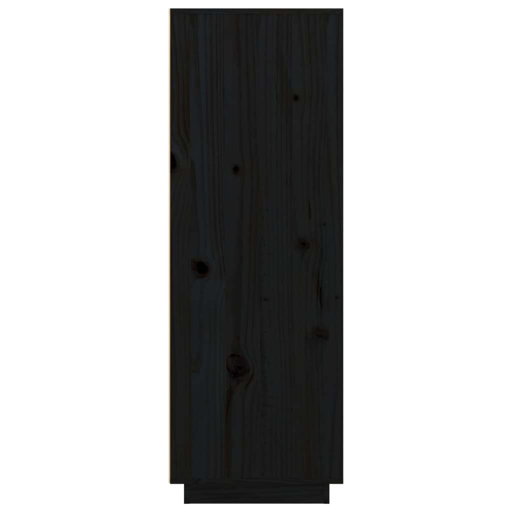 vidaXL Aparador alto de madera maciza de pino negro 60x40x116,5 cm