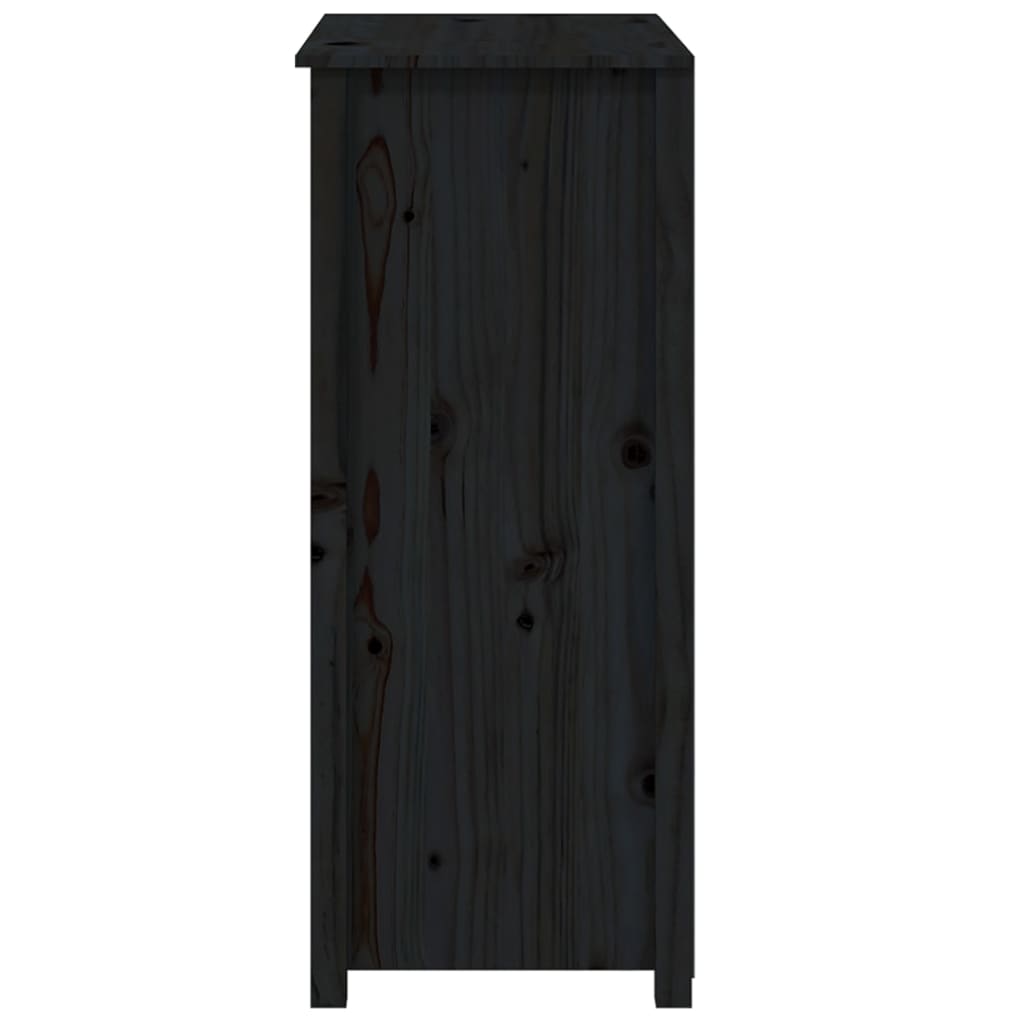 vidaXL Aparador alto de madera maciza de pino negro 83x41,5x100 cm