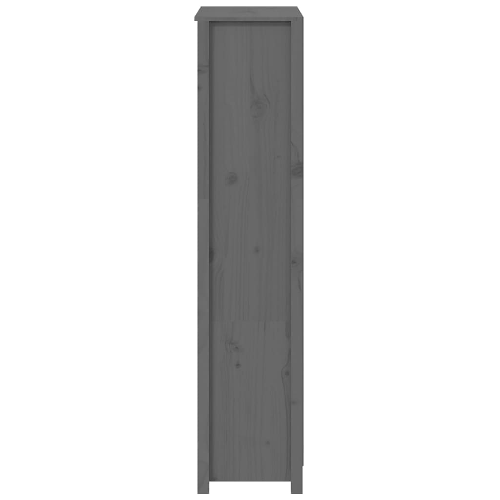 vidaXL Aparador alto madera maciza de pino gris 80x35x154 cm
