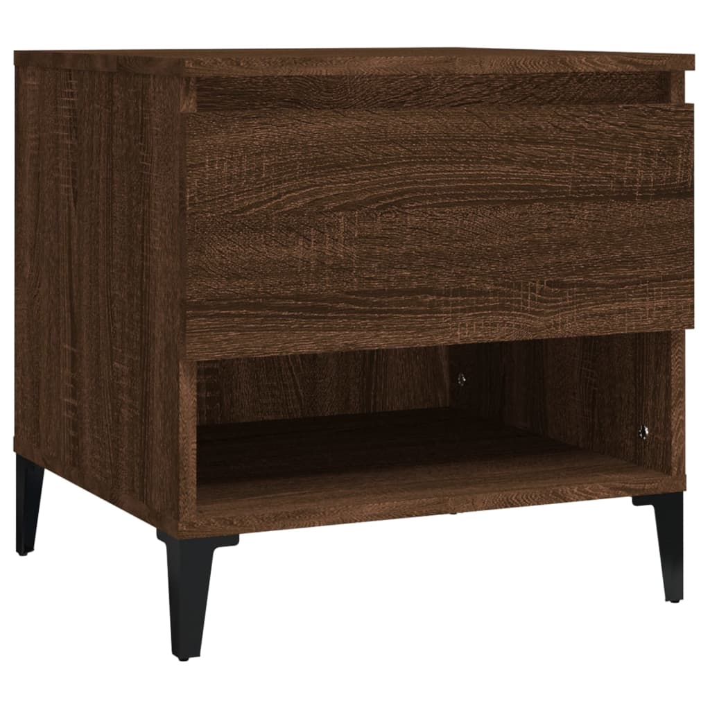 vidaXL Mesa auxiliar madera contrachapada roble marrón 50x46x50 cm