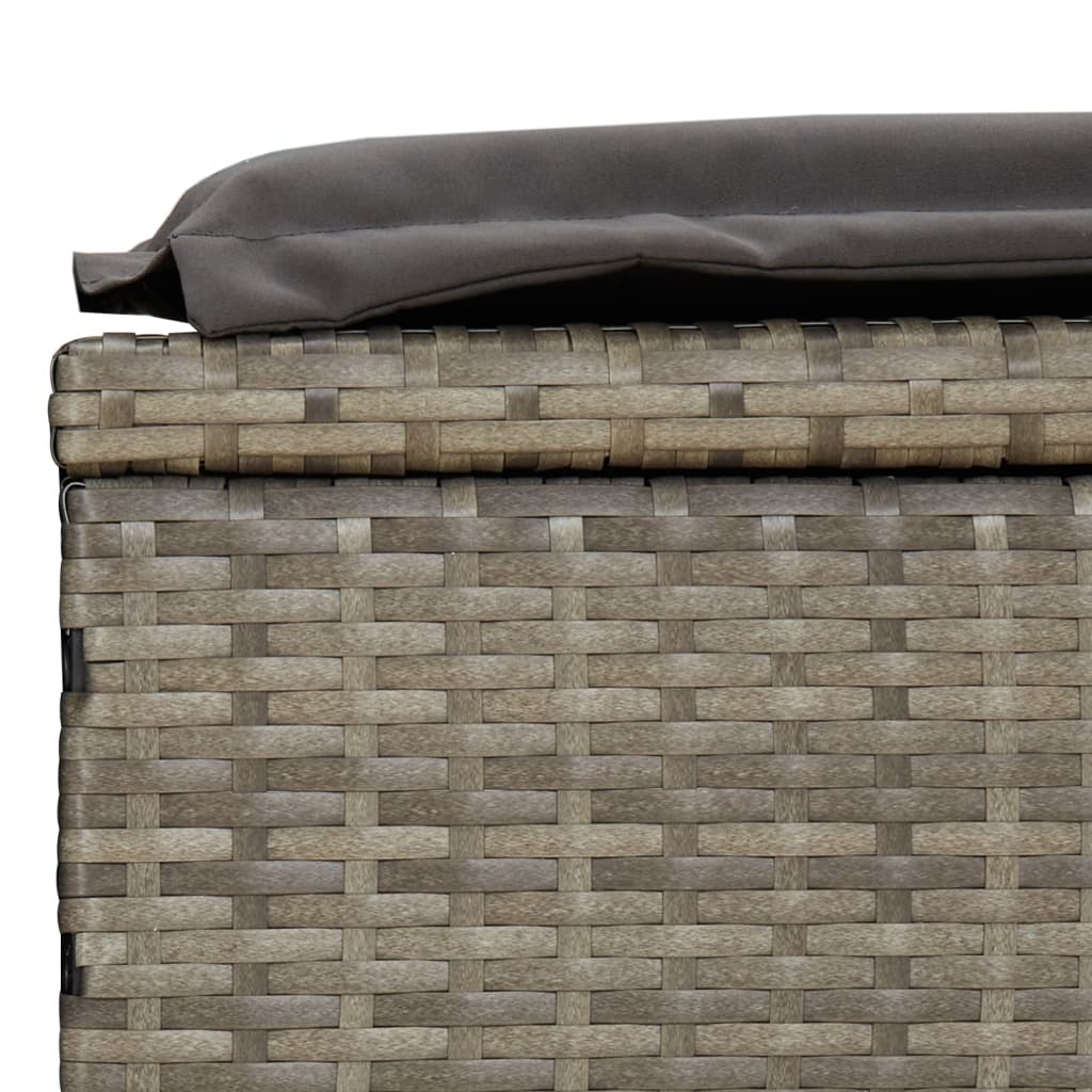 vidaXL Tumbona con toldo plegable ratán sintético gris 213x63x97cm