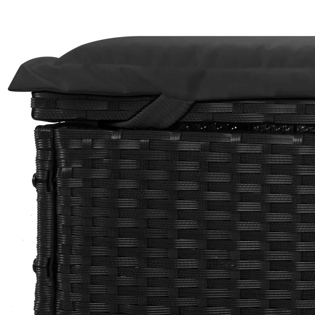 vidaXL Tumbona con toldo redondo ratán sintético negro 211x57x140 cm