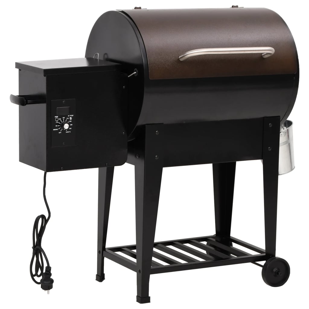 vidaXL Barbacoa de pellets con estante inferior hierro negro 94 cm