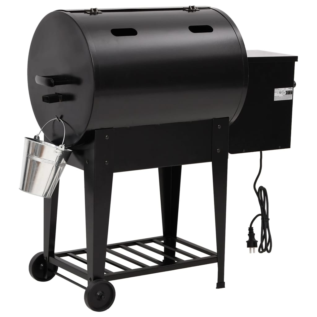 vidaXL Barbacoa de pellets con estante inferior hierro negro 94 cm