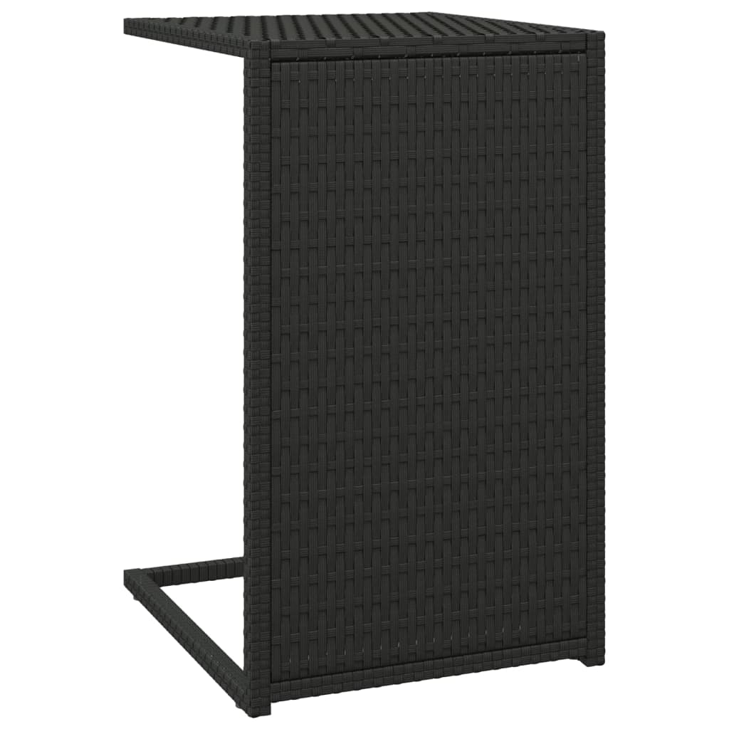 vidaXL Mesa en forma de C ratán sintético negro 40x35x60 cm