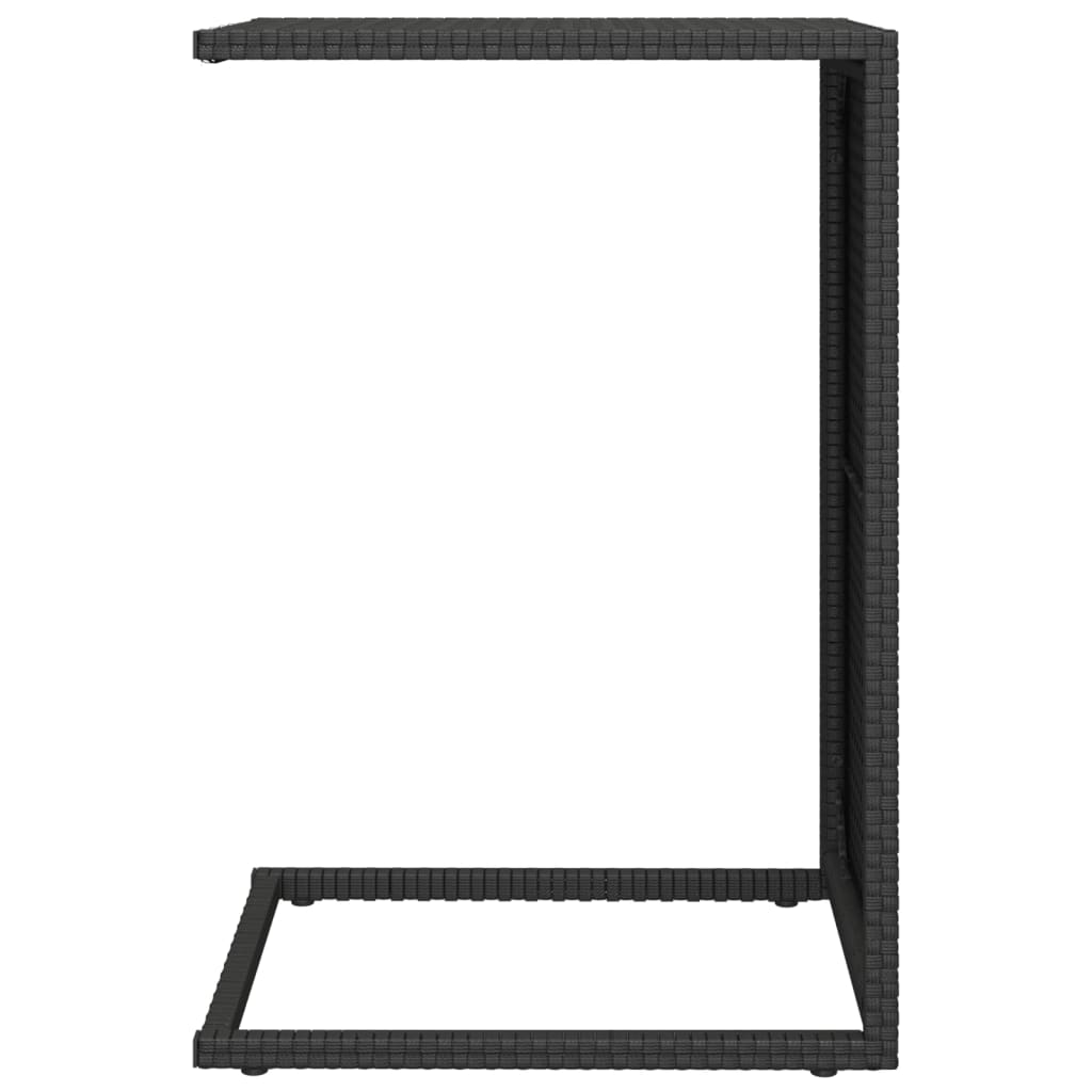 vidaXL Mesa en forma de C ratán sintético negro 40x35x60 cm