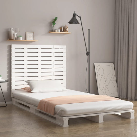 vidaXL Cabecero cama de pared madera maciza pino blanco 126x3x91,5 cm
