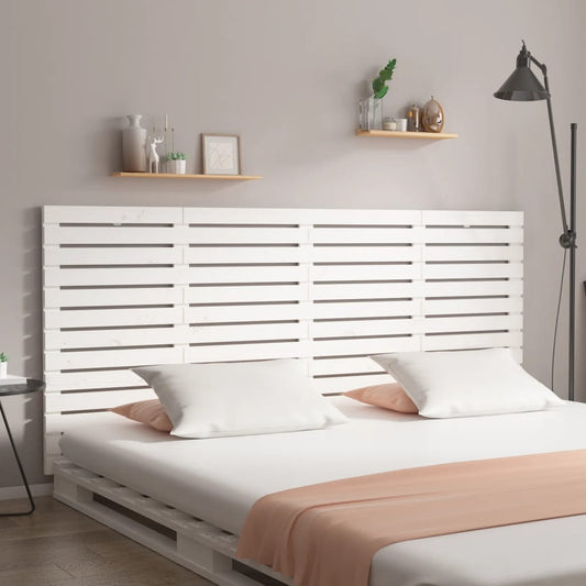 vidaXL Cabecero cama de pared madera maciza pino blanco 156x3x91,5 cm