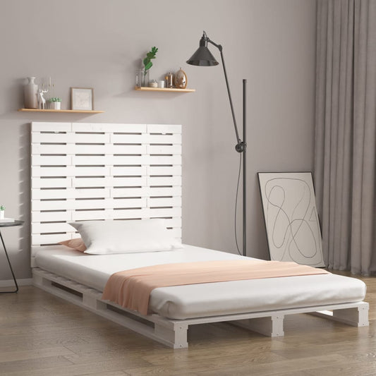 vidaXL Cabecero cama de pared madera maciza pino blanco 141x3x91,5 cm